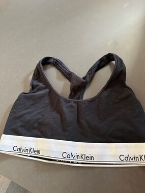 Calvin Klein Black Bralette with White Logo Band